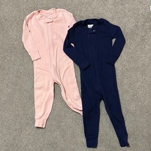 Hanna Andersson Pink and Navy Kids One Pieces